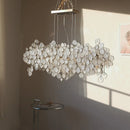 Axyaa Glass LED Chandelier: Modern Luxury Pendant Lights for Living, Dining, Bedroom.