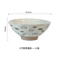 Axyaa Retro Ceramic Noodle Soup Bowl Underglaze Colored Lace Tableware