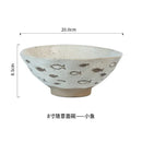 Axyaa Retro Ceramic Noodle Soup Bowl Underglaze Colored Lace Tableware
