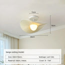Axyaa Nordic Beige Pleated Fabric LED Pendant Light - Elegant Dining Room Hanging Lamp