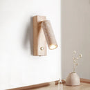 Axyaa LED Wall Light Indoor Up Down Rotate Yellow Travertine Wood Reading Lamp