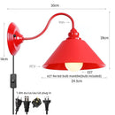 Axyaa Vintage Loft LED Wall Lamp Red Clear Glass Stair Light Fixtures
