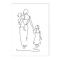 Axyaa Family Portrait Line Wall Art Canvas Poster Son Daughter Love Bedroom Decor