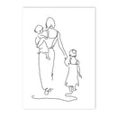 Axyaa Family Portrait Line Wall Art Canvas Poster Son Daughter Love Bedroom Decor
