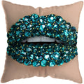 Pink Gold Lips Cushion Cover by Axyaa: Modern Nordic Diamond Painting Home Decor
