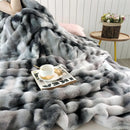 Axyaa Gradient Bubble Fleece Throw: Soft Plush Nap Blanket for Bedroom Sofa & Travel