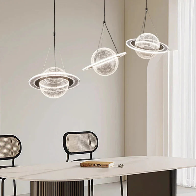 Axyaa Globe Shape Acrylic LED Chandelier: Modern Nordic Minimalist Indoor Lighting Fixtures
