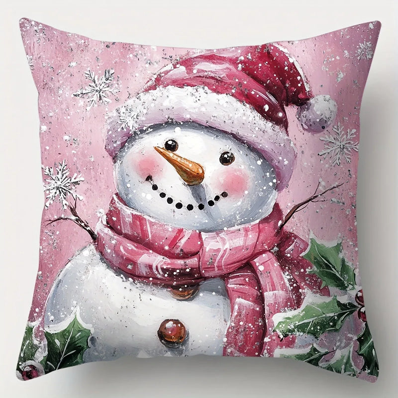 Cute Snowman Santa Claus Pillowcase by Axyaa - Home Decoration