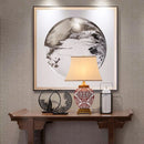 Axyaa Red Ceramic Table Lamp: Retro Style for Living Room, Bedroom, or Wedding Dowry