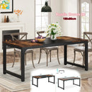 Axyaa Industrial Dining Table: Rectangular Kitchen Table for 6-8 Person