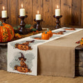 Axyaa Halloween Dog Pumpkin Head Table Runner for Farmhouse Dining