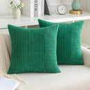 Axyaa Green Corduroy Fluffy Cushion Cover for Luxury Home Decor