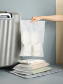 Axyaa Transparent Zipper Storage Bag Set for Travel Clothes Organization