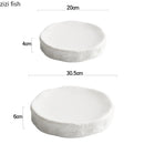 Axya Stone Pattern Ceramic Double Layer Plate for Dessert & Sushi