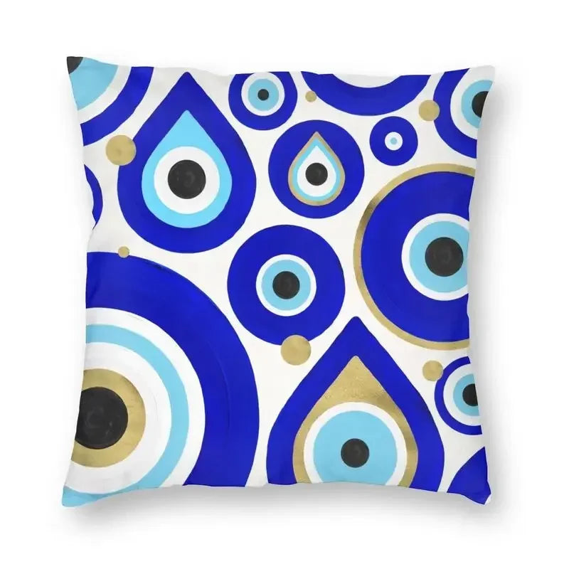 Evil Eye Black Art Cushion Cover Mystery Spirit Pillowcase by Axyaa