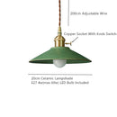 Axyaa Ceramic LED Pendant Lamp Copper Hanglamp for Dining Living Room