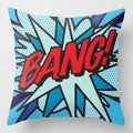 Axyaa Comic Style Boom Bang Dad Pillows Pattern Cushion Cover