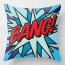 Axyaa Comic Style Boom Bang Dad Pillows Pattern Cushion Cover