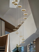 Axyaa Nordic Black Chandeliers Gold Round Acrylic LED Pendant Lights