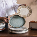 Axyaa Ceramic Vegetable Plates for Japanese and Western Dining with Minor Flaws