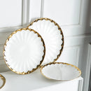Axyaa Light Luxury Ceramic Dinner Plate for Steaks, Noodles, Fruits, and Dim Sum