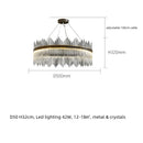 Axyaa Black/Gold Metal Crystal Chandelier LED Pendant Light Luxe Dimmable Fixture