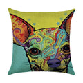 Axyaa Cartoon Dog Linen Pillowcase 45*45cm