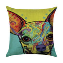Axyaa Cartoon Dog Linen Pillowcase 45*45cm