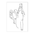 Axyaa Family Portrait Line Wall Art Canvas Poster Son Daughter Love Bedroom Decor
