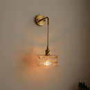 Axyaa Retro LED Wall Lamps, Copper Glass, Indoor Bedroom Bar Bathroom Mirror Light