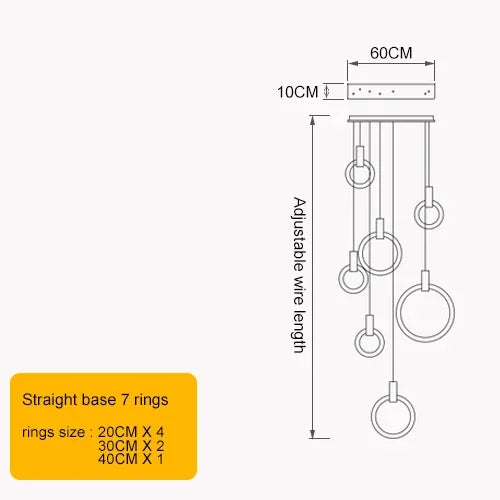 Axyaa Circular Staircase Chandelier: Luxury Nordic Living Room Pendant Light