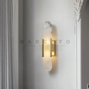 Axyaa Marble LED Wall Sconce - Luxury Black Gold Indoor Light Fixture