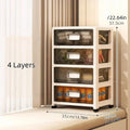 Axyaa 3-6 Tier Storage Cabinet in Transparent Cream: Space-Saving & Large Capacity Organizer
