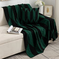 Axyaa Deer Plush Geometric Knitted Jacquard Blanket - Soft & Cozy Office Nap Blanket