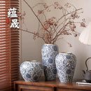 Axyaa Blue Lotus Ceramic Vase for Dry Flowers - Home Decor and Hydroponic Display