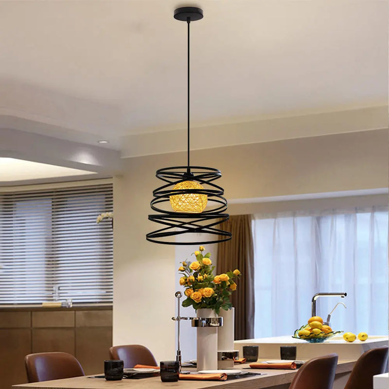 Axyaa Retro Industrial Brass Pendant Light Chandelier for Living Room