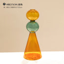 Axyaa Double-Layer Glass Vase: Stylish Desktop Decor, Unique Crystal-Clear Design