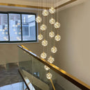 Axyaa Crystal Chandelier Stair Pendant - Modern Living Room Lighting
