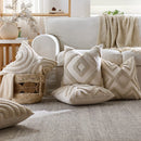 Axyaa Tufted Tassel Diamond Cushion Cover - Boho Style - 45x45cm