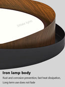 Axyaa Walnut LED Ceiling Lamp for Bedroom Living Study Room Full Spectrum Eye Protection