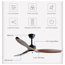 Axyaa 52" DC Motor Ceiling Fan with Remote Control and LED Light