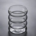 Axyaa Nordic Style Wavy Glass Tumbler Cup 340ml - Clear/Amber/Blue/Green - Drinkware 1 Piece