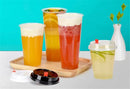 Axya Disposable Plastic Juice Cups with Dome Lid for Cold Drinks & Bubble Tea