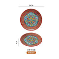 Axyaa Bohemian Ceramic Large Steak Plate for Home and Restaurant