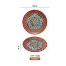 Axyaa Bohemian Ceramic Large Steak Plate for Home and Restaurant