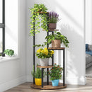 Axyaa 4-Tier Tall Wood Plant Stand for Indoor Multiple Potted Plants