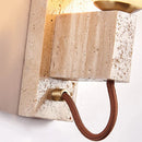 Axyaa Yellow Stone LED Sconce Lamp, Japanese Wabi Sabi Design for Home Decoration