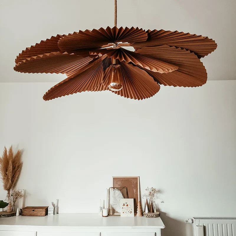 Axyaa Wabi Sabi Paper Ceiling Lamp Chandelier LED Pendant Lights Home Decor Luster