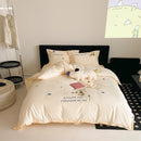 Axyaa Brushed Cotton Bedding Set with Sheets and Pillowcases