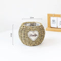 Axyaa Hand-woven Straw Flower Pots | Eco-Friendly Plant Fiber Baskets & Ornaments
